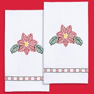 Poinsettia Decorative Hand Towels