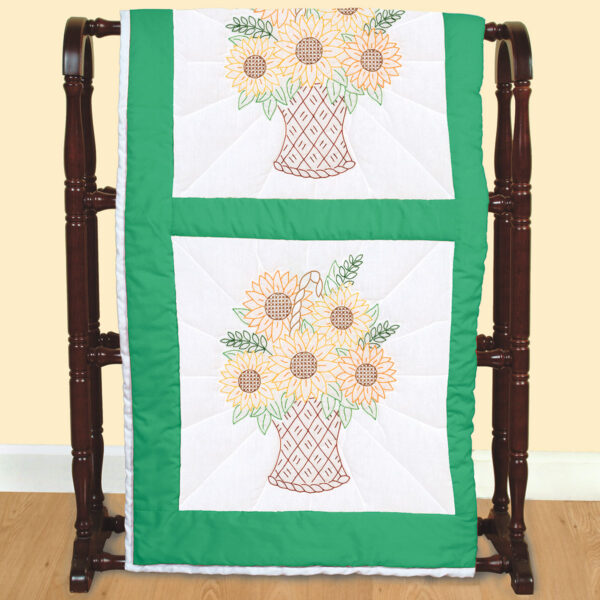 *** Basket of Sunflowers 18″ Quilt Blocks - Image 2