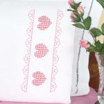 Cross-Stitch Hearts & Lace Pillowcases