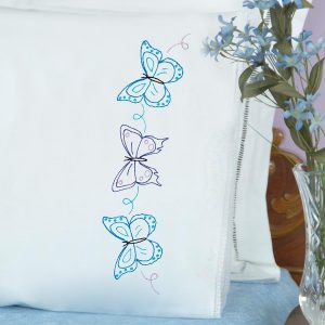 Brilliant Butterflies Lace Edge Pillowcases 1800-859
