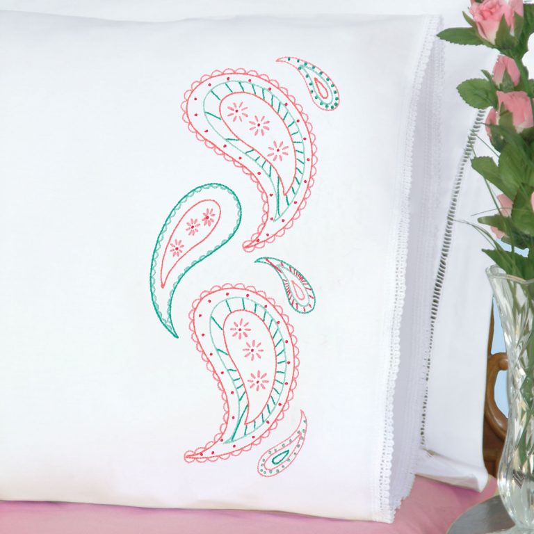 Paisley Lace Edge Pillowcases Jack Dempsey Needle Art