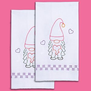 valentine's day gnome hand towels
