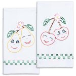 *** Vintage Pears & Cherries Decorative Hand Towels