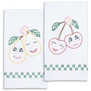 Pears & Cherries hand towels
