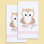 *** Owl on Branch Decorative Hand Towels