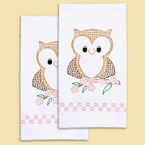 Owl on Branch Decorative Hand Towels 320-795