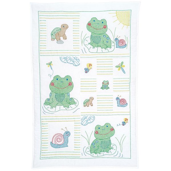 frog crib quilt top