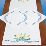 *** Tulips & Ribbon Scarf & Doily Set