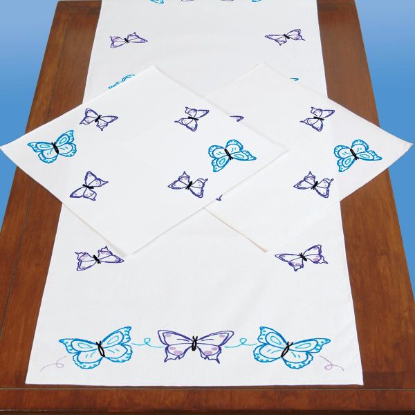 Brilliant Butterflies Scarf & Doily set 448-859