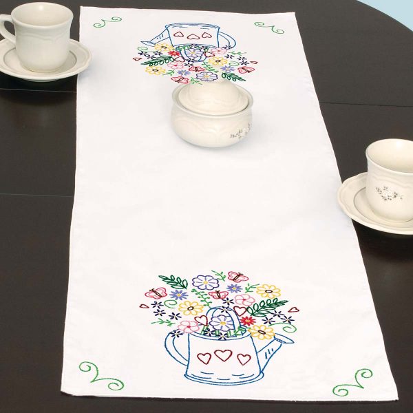 Watering can table runner