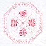 Cross-Stitch Hearts & Lace 18″ Quilt Blocks