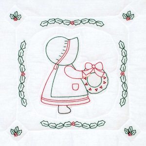 Sunbonnet Christmas Quilt Block