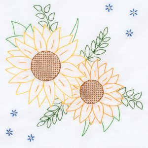 Golden Sunflowers 18″ Quilt Blocks 732-721
