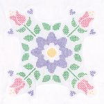 Cross Stitch Tulips 18″ Quilt Blocks
