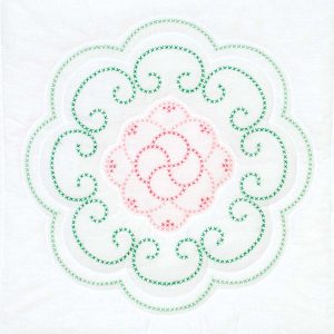 Vintage Cross-Stitch Flower quilt block