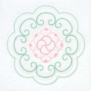 Vintage Cross-Stitch Flower quilt block