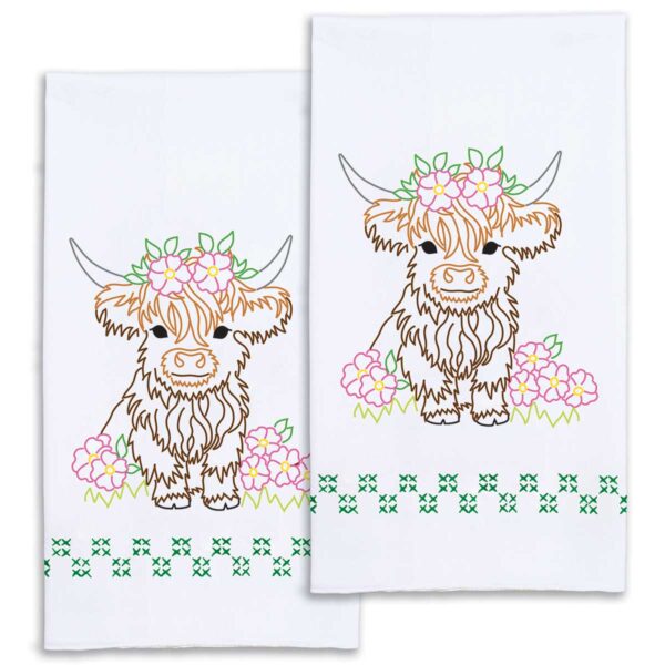 Baby Highland Cows hand towel