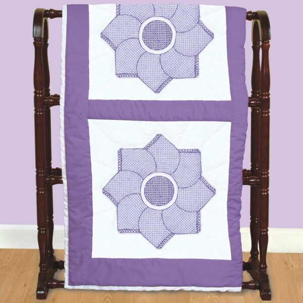 Heart Flower quilt in purples