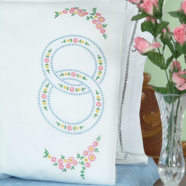 Jack Dempsey Needle Art Lilies Quilt Blocks - 18 Inch Embroidery Kits Cotton