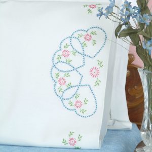 product id 160033 Starburst of Hearts Perle Edge Pillowcases