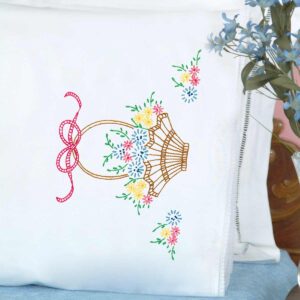 Basket of Daisies Lace Pillowcase