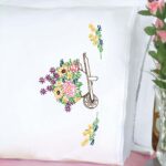 Wheelbarrow of Flowers Lace Edge Pillowcases