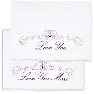 Love You / Love You More Lace Edge Pillowcases sku 1800633