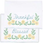 Thankful & Blessed Lace Edge Pillowcase