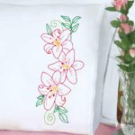 Lilies Lace Edge Pillowcase