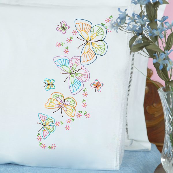 product id 1800143 Fluttering Butterflies Perle Edge Pillowcases