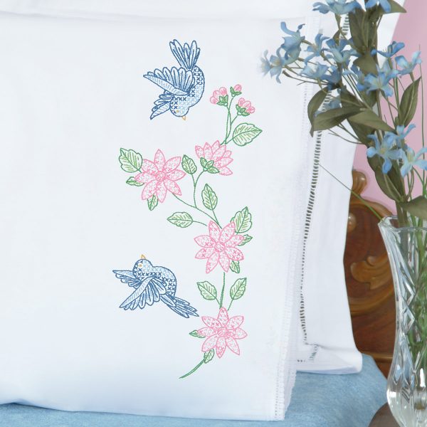 product id 180031 Birds Lace Edge Pillowcases