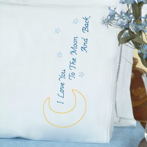 product id 1800658 Love You to the Moon Lace Edge Pillowcases