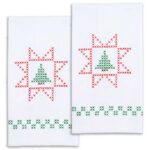 Cross-Stitch Christmas Tree Decorative Hand Towels