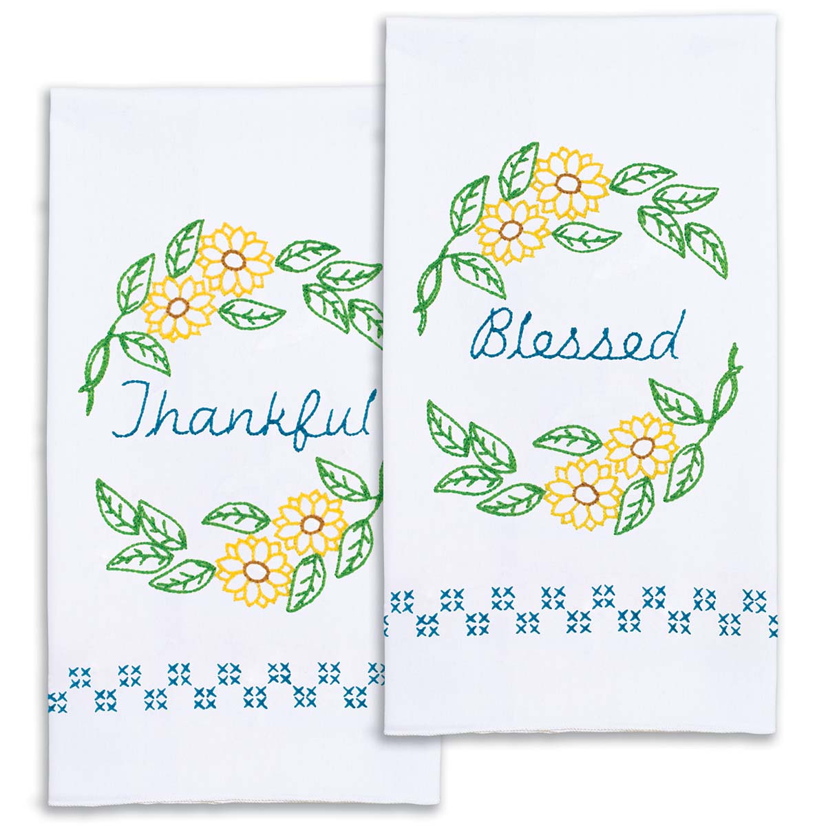 Thankful & Blessed Decorative Hand Towels - Jack Dempsey Needle Art