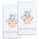 Bird on a Basket Decorative Hand Towels