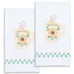 Sunflower Coffee Cup Decorative Hand Towels