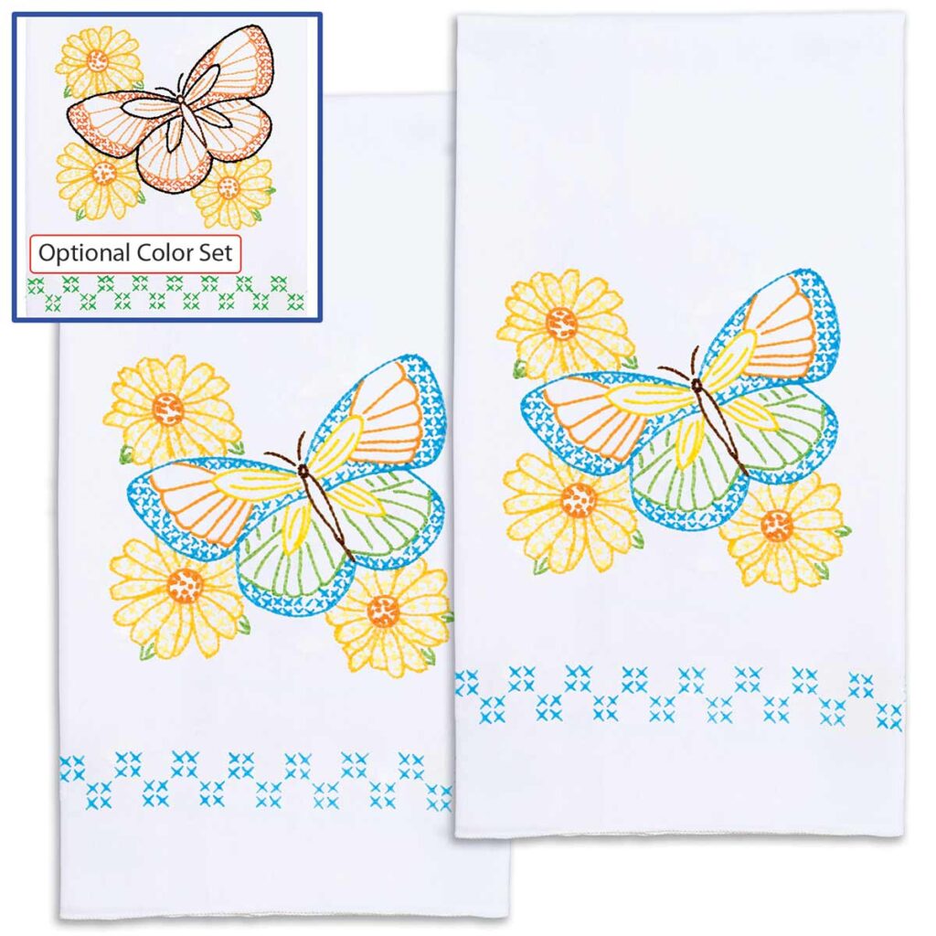 Butterfly Decorative Hand Towels Jack Dempsey Needle Art