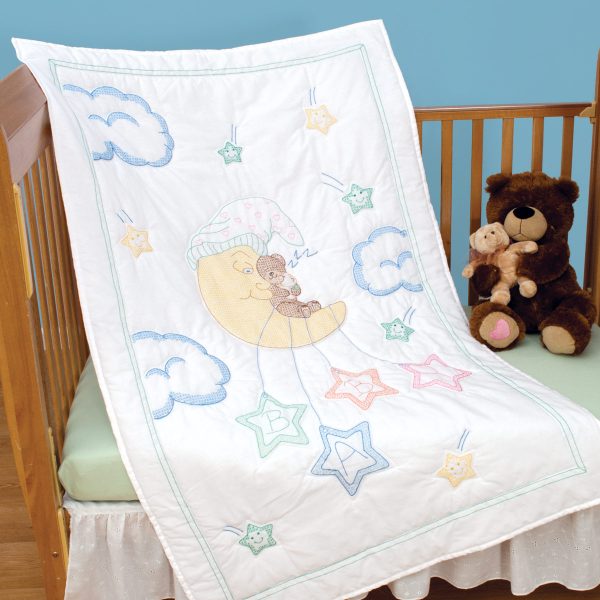 Bear on the Moon Crib Quilt Top