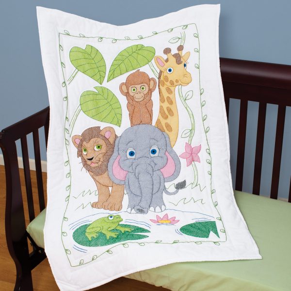 Jungle crib quilt top