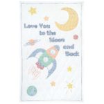 Love You to the Moon Crib Quilt Top