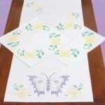 Cross-Stitch Butterfly Scarf & Doily Set