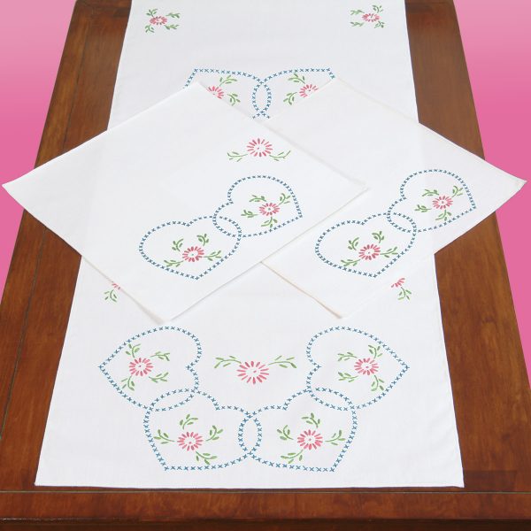 Starburst of Hearts Scarf & Doily Set