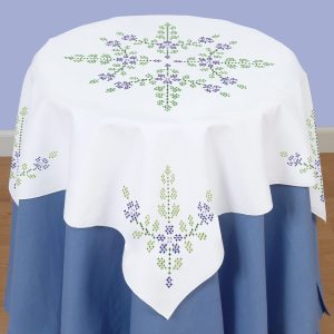 product id 550358 cross stitch floral table topper