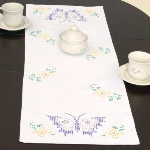 Cross-Stitch Butterfly Table Runner