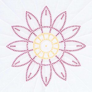 Cross-Stich Flower embroidery quilt block