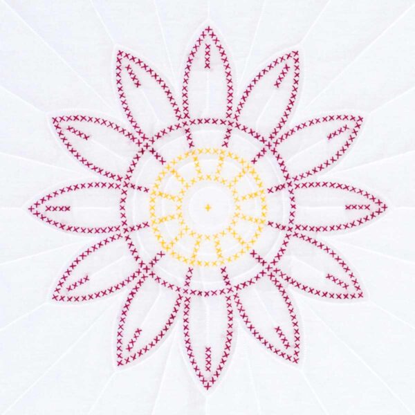 Cross-Stich Flower embroidery quilt block