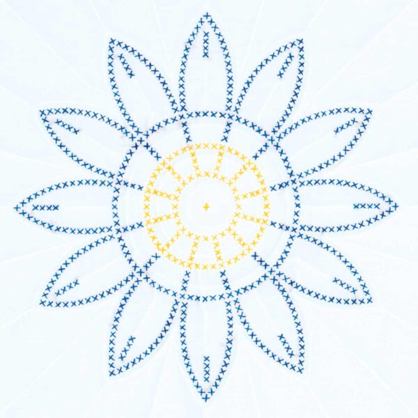 Cross-Stitch Flower 18″ Quilt Blocks