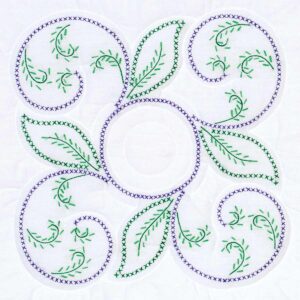 Swirls embroidery quilt block