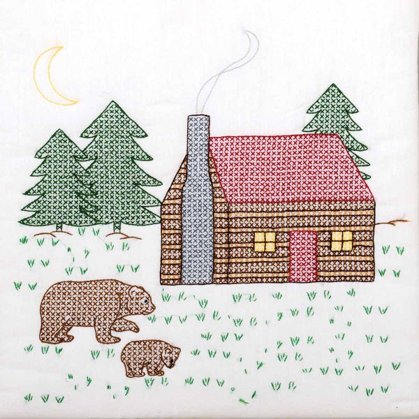 product id 732316 bear and cabin quilt block