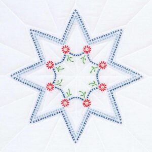 Star embroidery quilt block